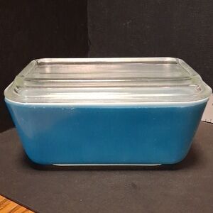Vintage Blue Pyrex Refrigerator Dish 502-B With Lid 502-C